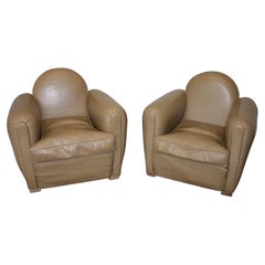 Retro Pair of French Club Chairs