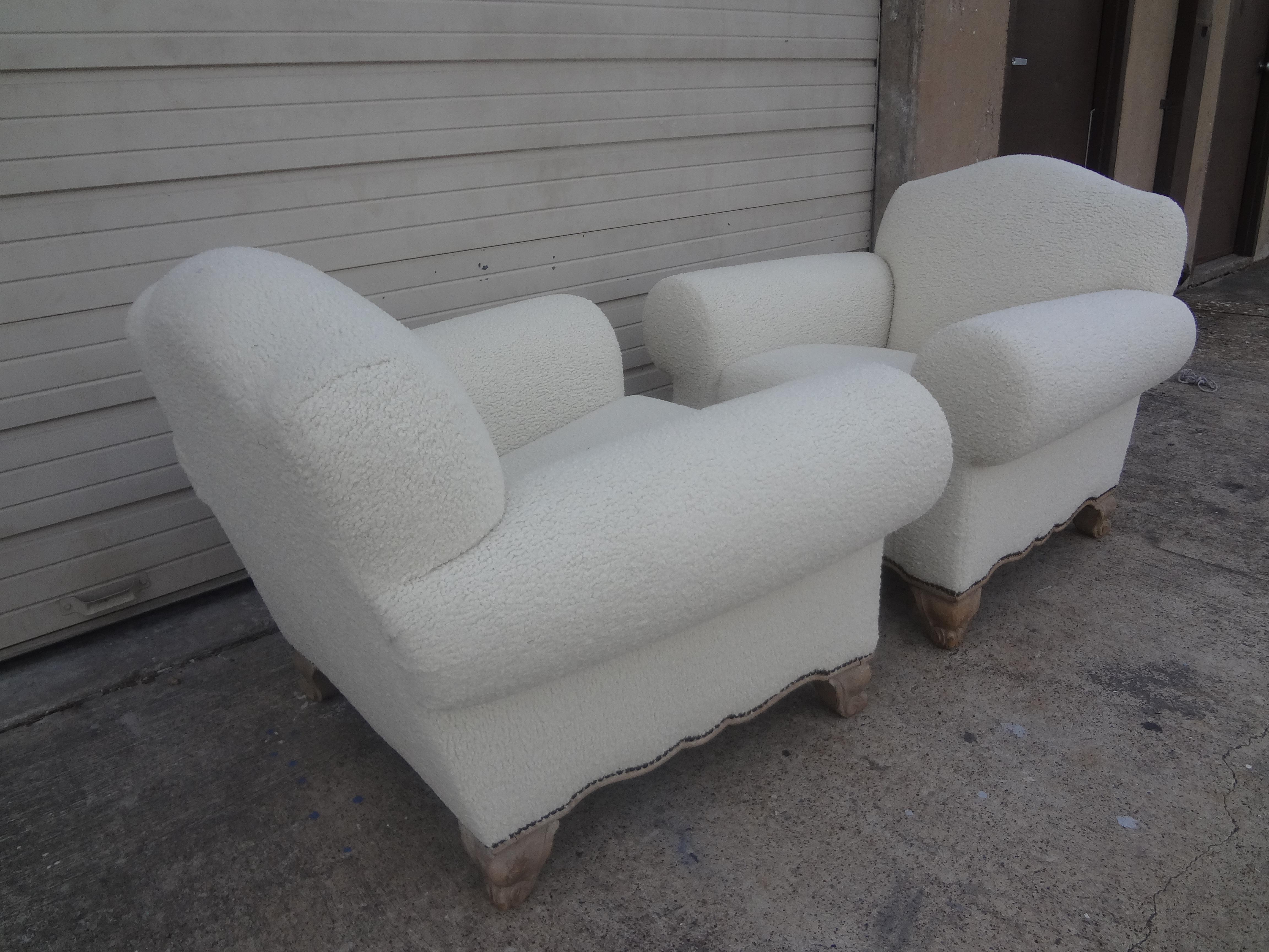 Pair of French Art Deco Club Chairs In The Style Of Jacques Adnet For Sale 5