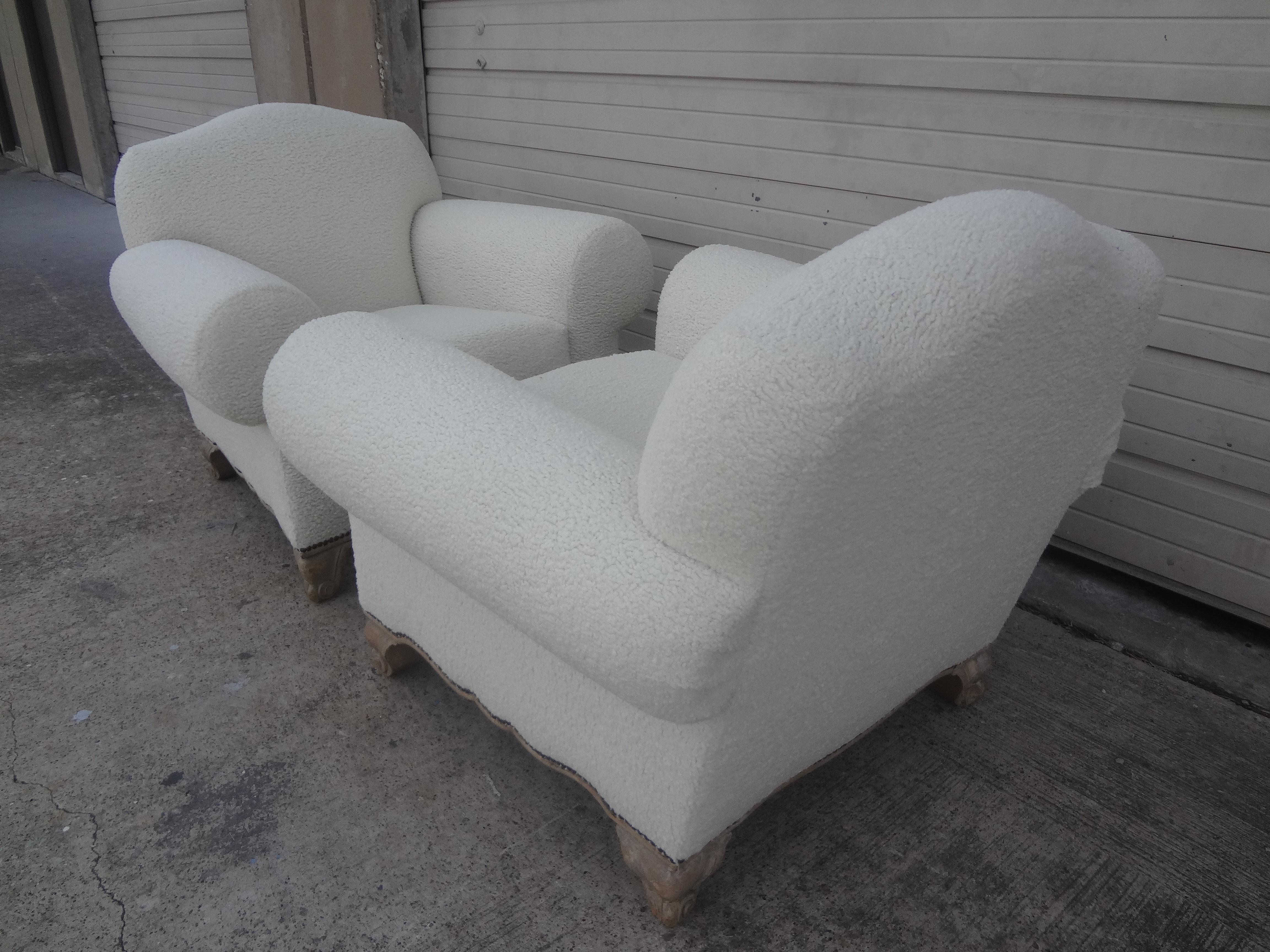 Pair of French Art Deco Club Chairs Attributed To Jacques Adnet For Sale 8
