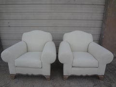 Pair of French Art Deco Club Chairs Attributed To Jacques Adnet