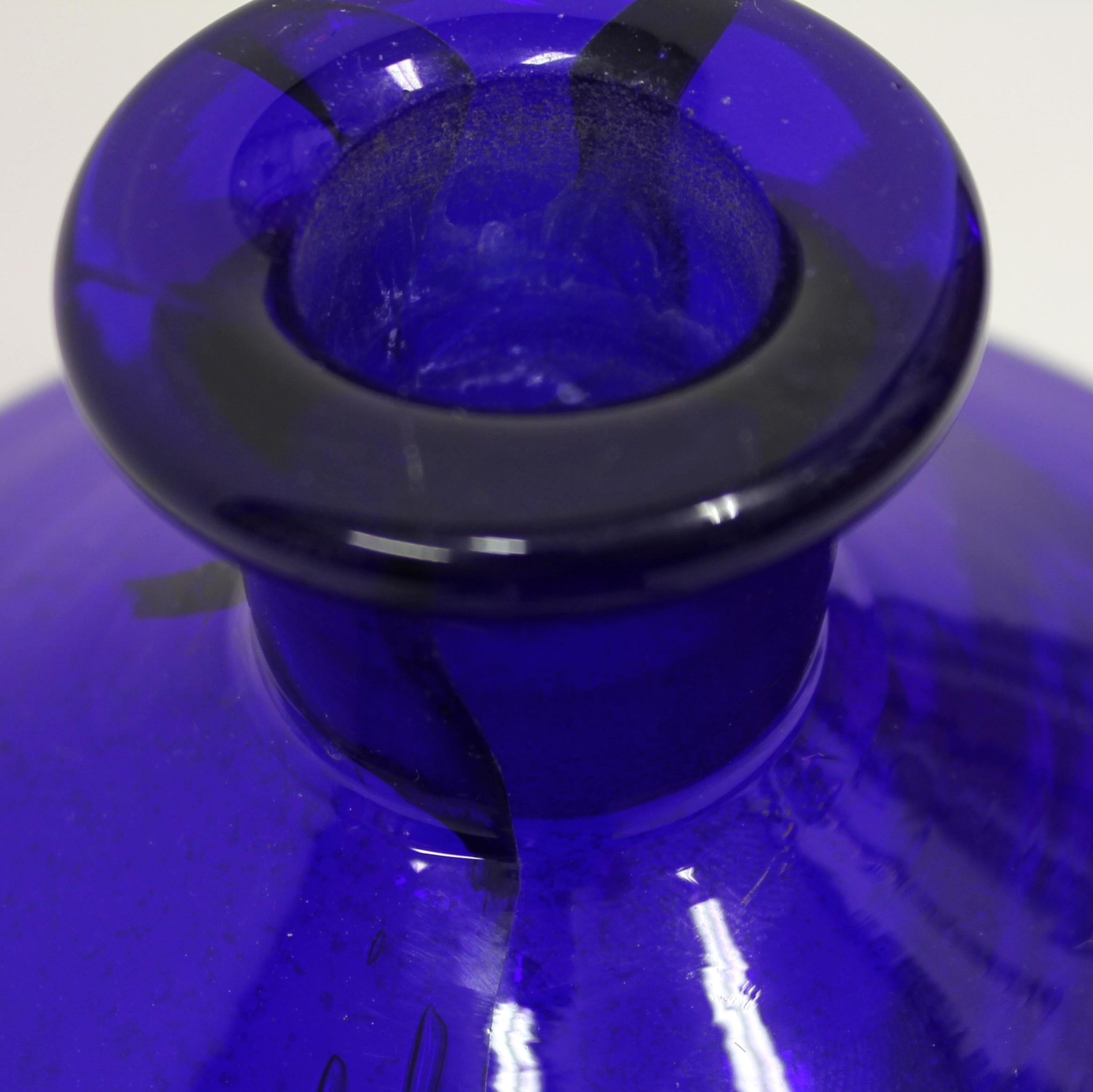 Pair of French Cobalt Blue Apothecary Bottles, Early 20th Century 5