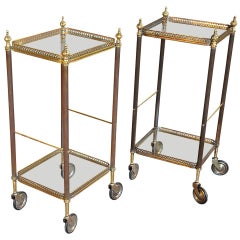 Antique Pair of French Cocktail Carts