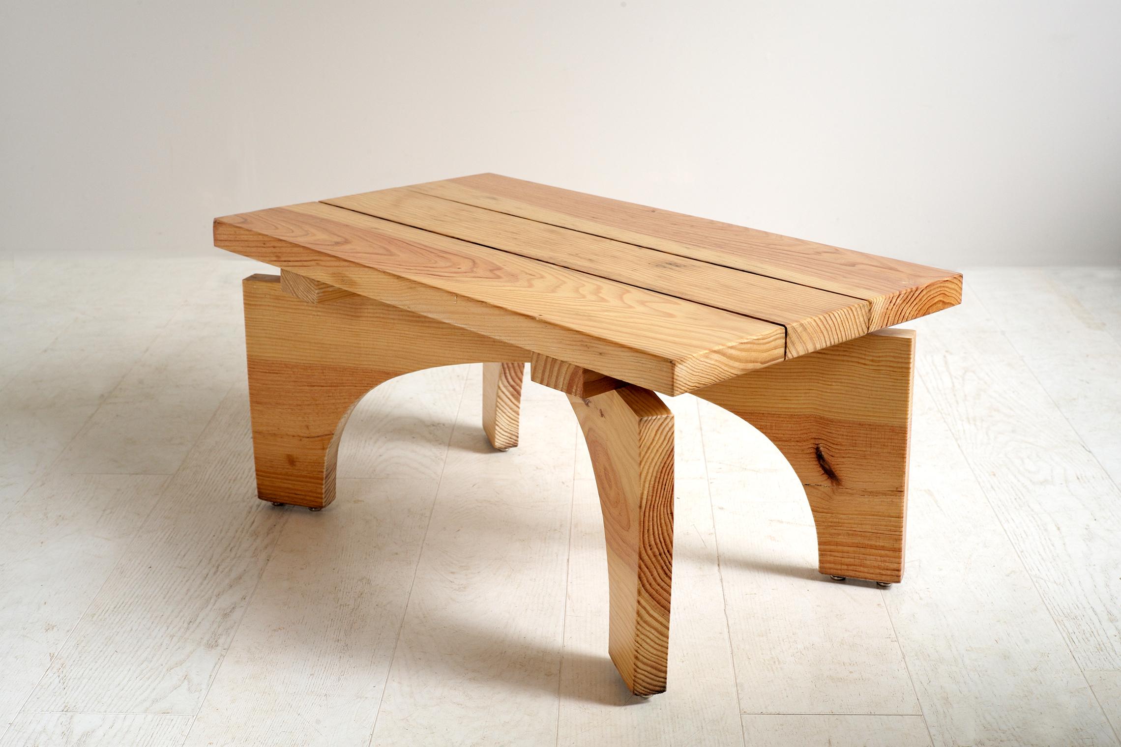 Pine Pair of French Coffee Tables, 1950 For Sale