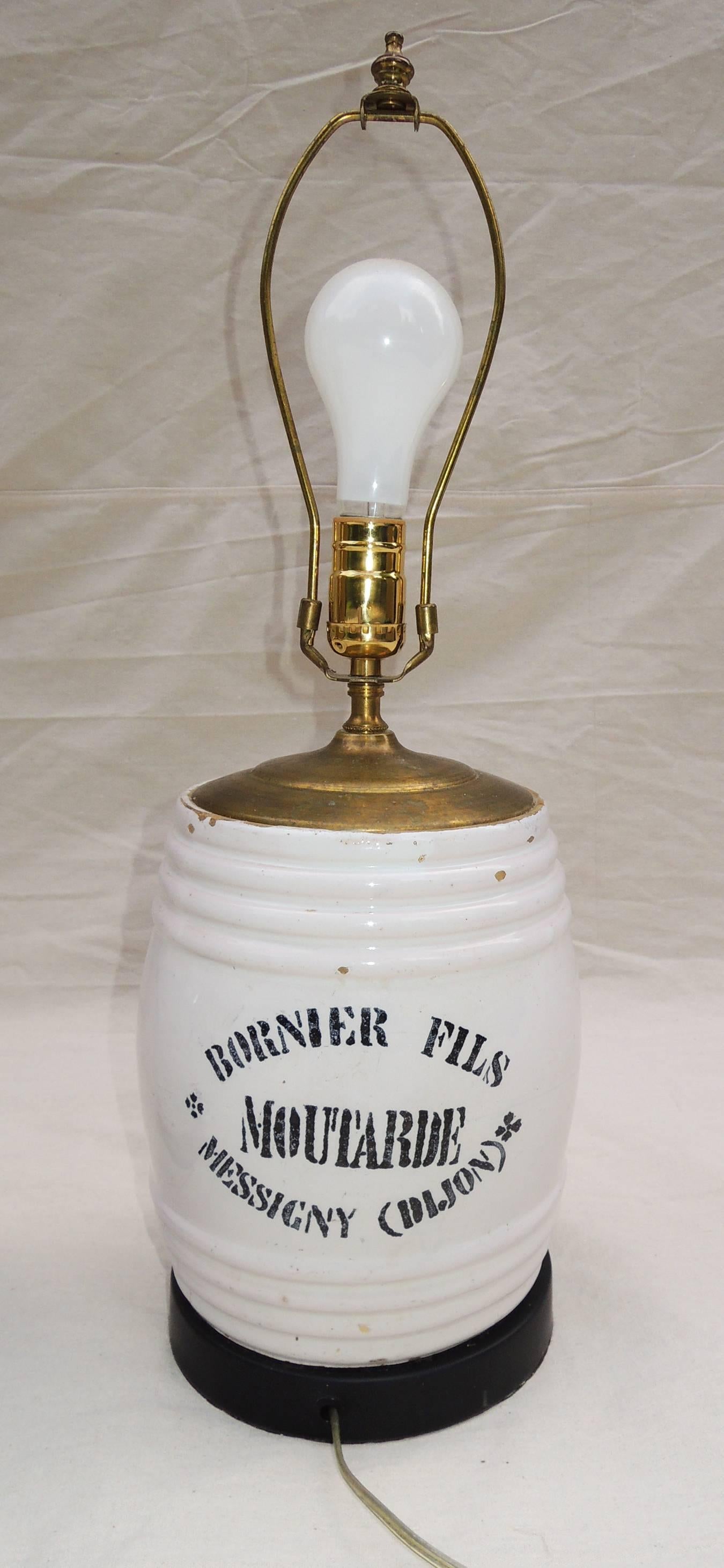 20th Century Pair of French Condiment Jar Lamps
