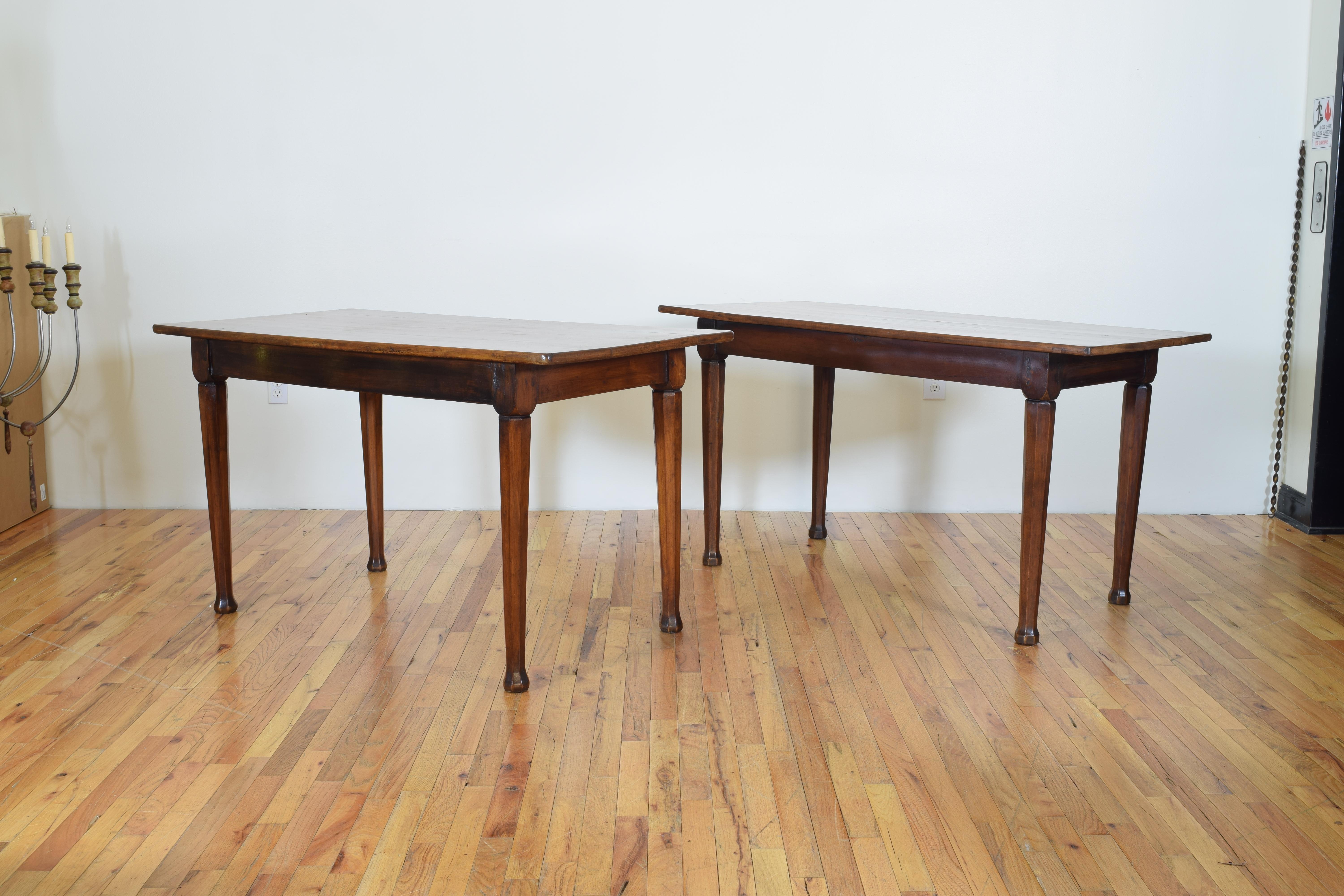 Mid-19th Century Pair of French Console/Centre Tables with Tapering Octagonal Legs, 19th Century