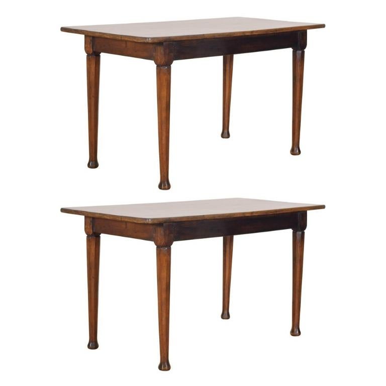 Pair of French Console/Centre Tables with Tapering Octagonal Legs, 19th Century