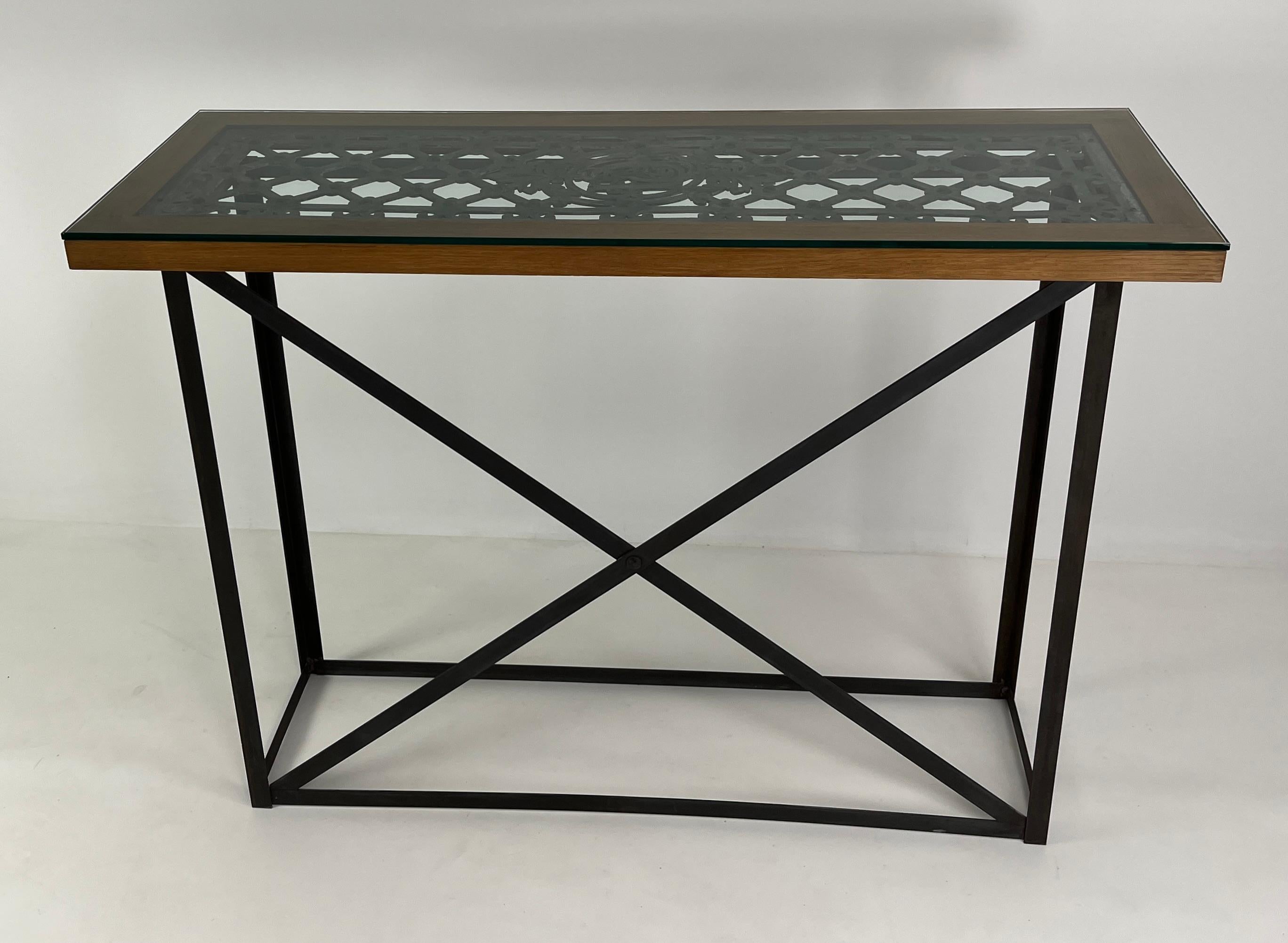 Steel Pair of French Console Tables For Sale