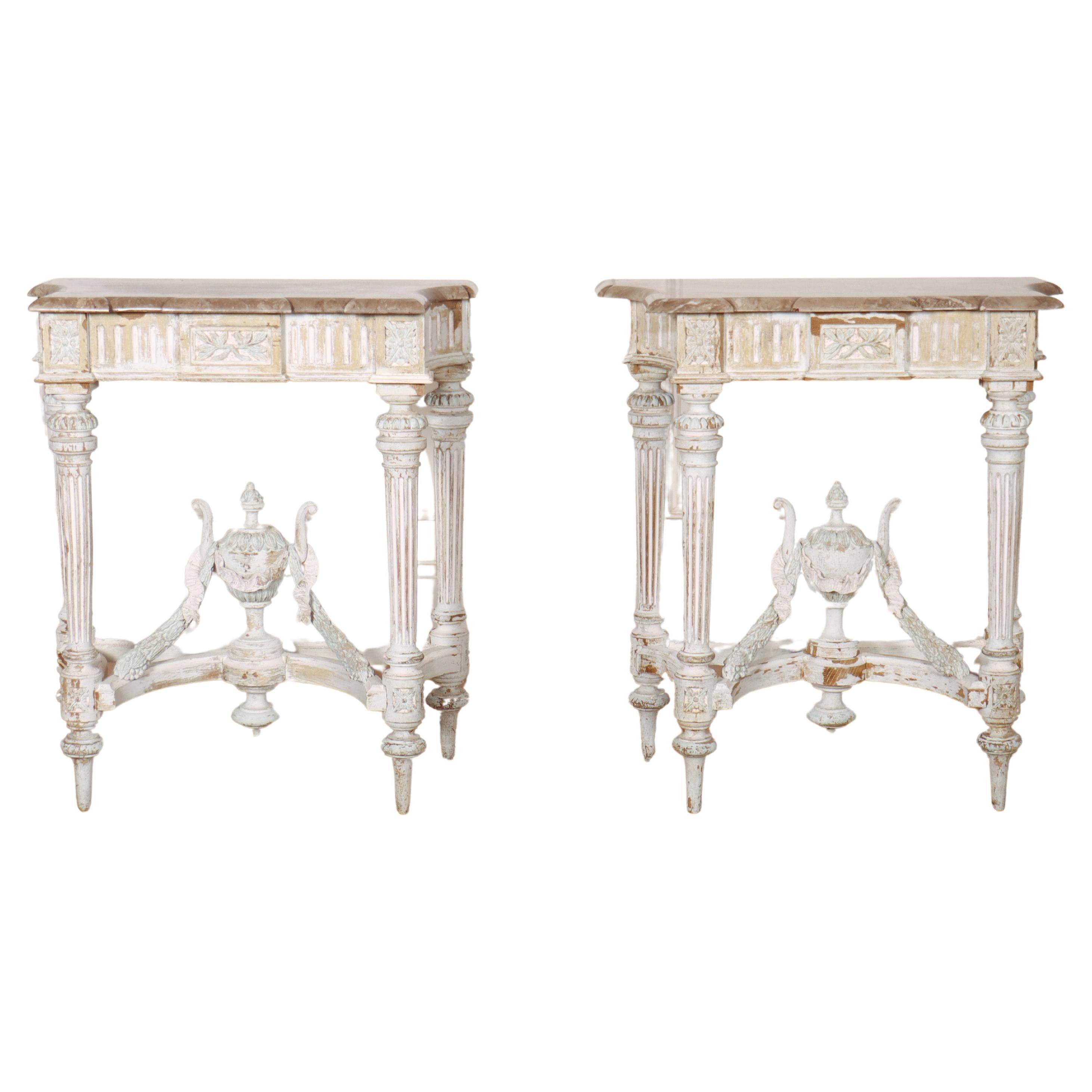Pair of French Console Tables For Sale