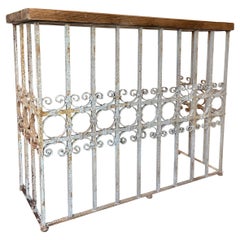 Pair of French Console Tables with Wrought Iron Bases