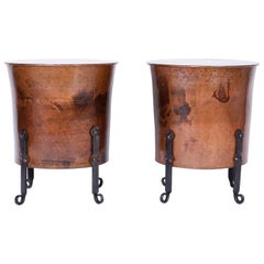 Pair of French Copper End Tables or Stands