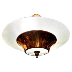 Retro Pair of French Copper Light Fixtures, Sold Individually