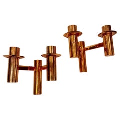 Pair of French Copper Sconces