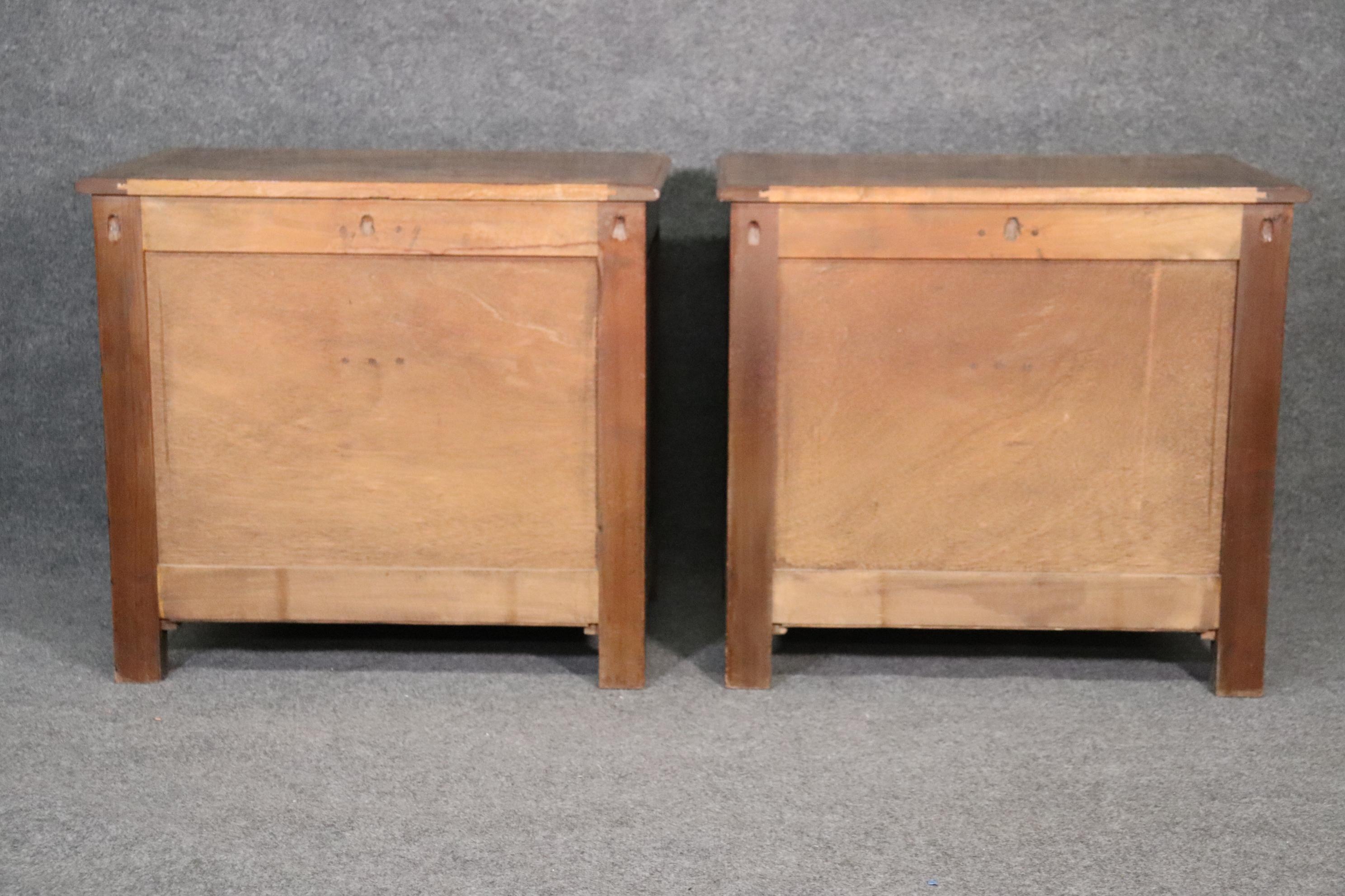 French Provincial Pair of Auffray French Country Antique Style Nightstands with Pull Out Trays For Sale