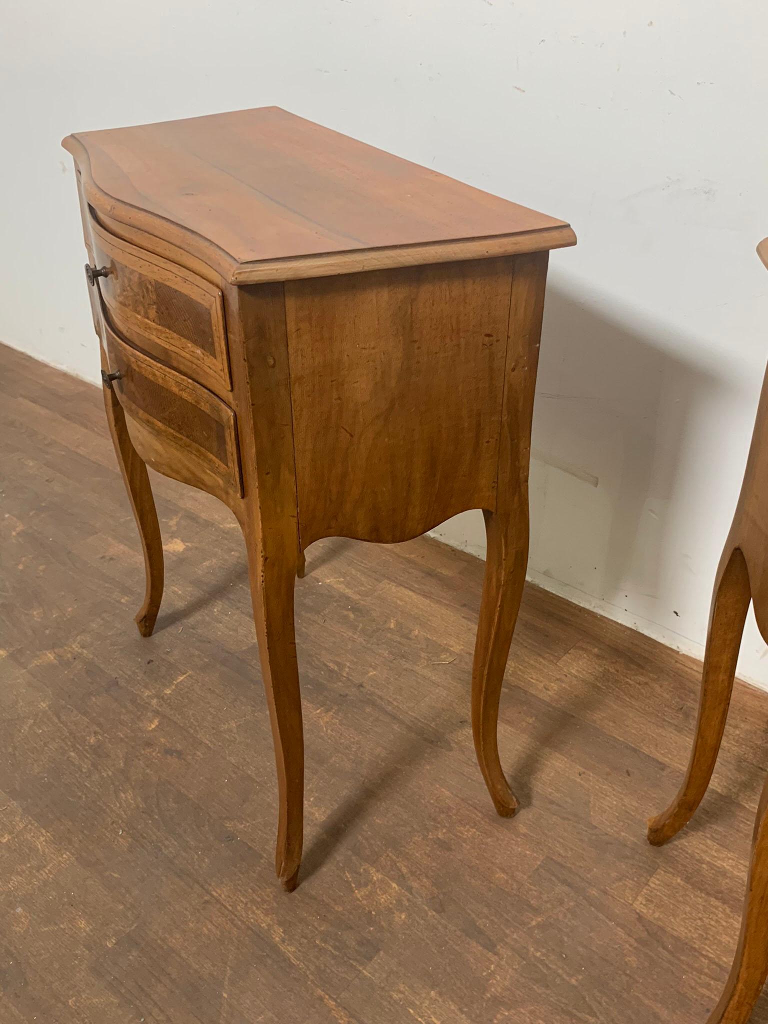 Pair of French Country Night Stands in Walnut, Circa 1950s 7