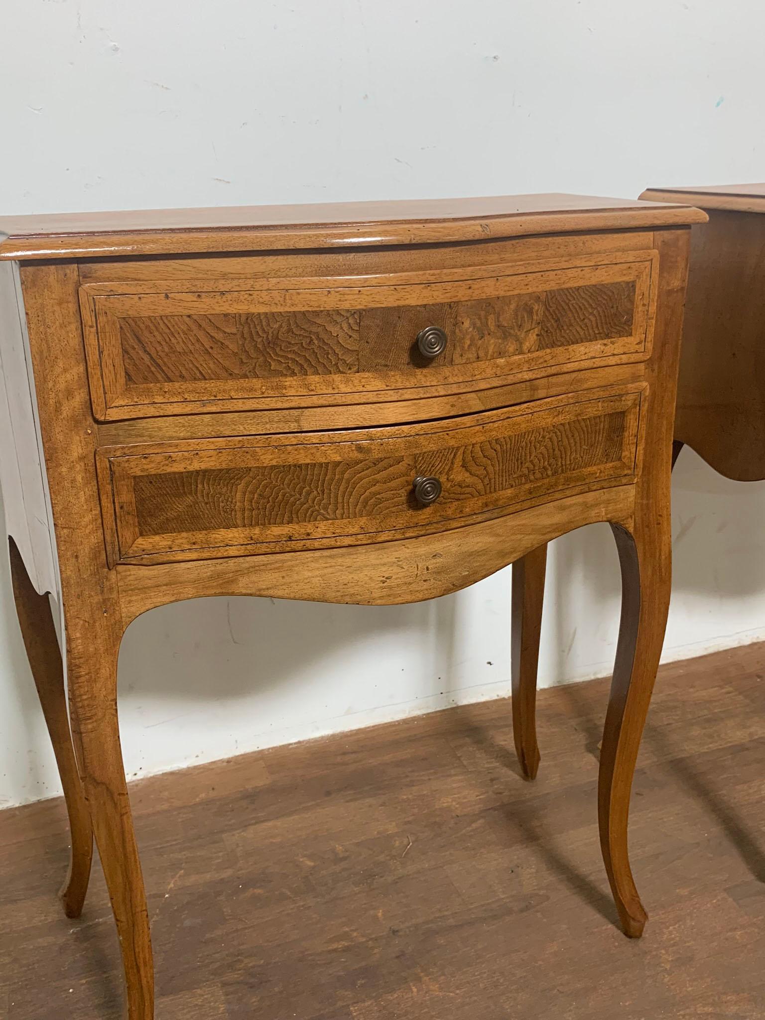 Pair of French Country Night Stands in Walnut, Circa 1950s 1