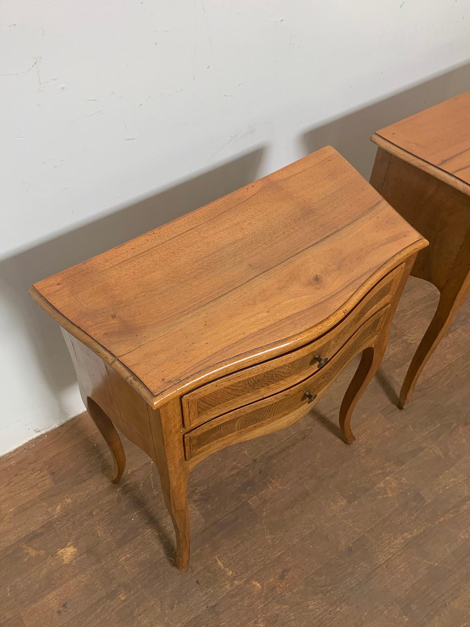 Pair of French Country Night Stands in Walnut, Circa 1950s 2