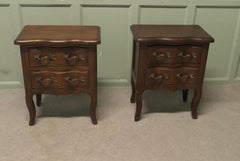 Pair of French Country Oak Bedside Cabinets, Drawers