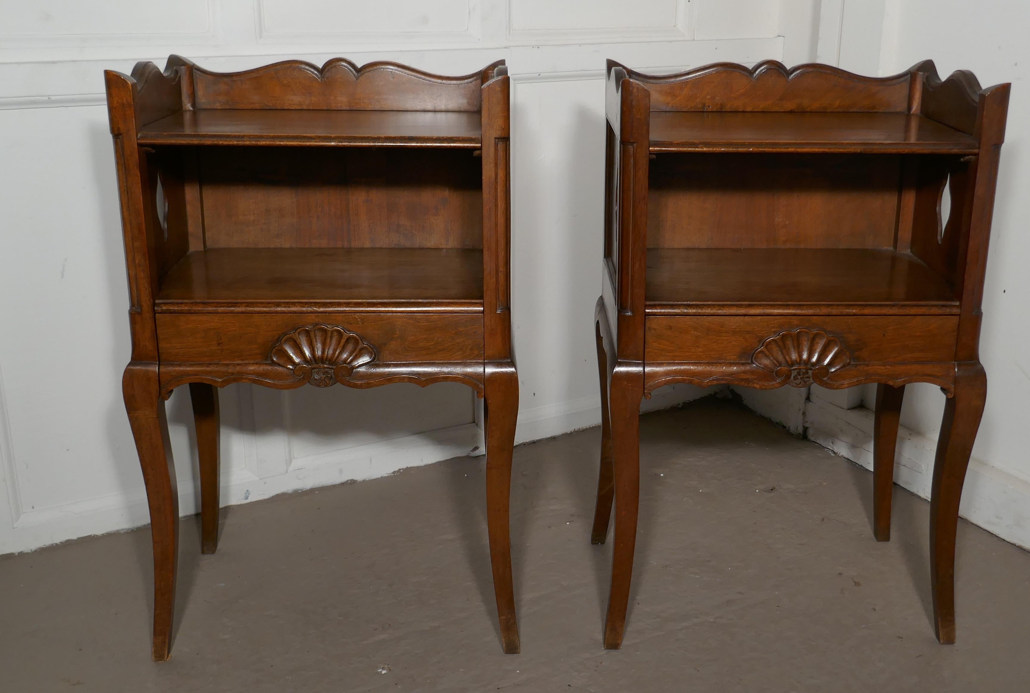 Pair of French Country Oak Bedside Cabinets  3