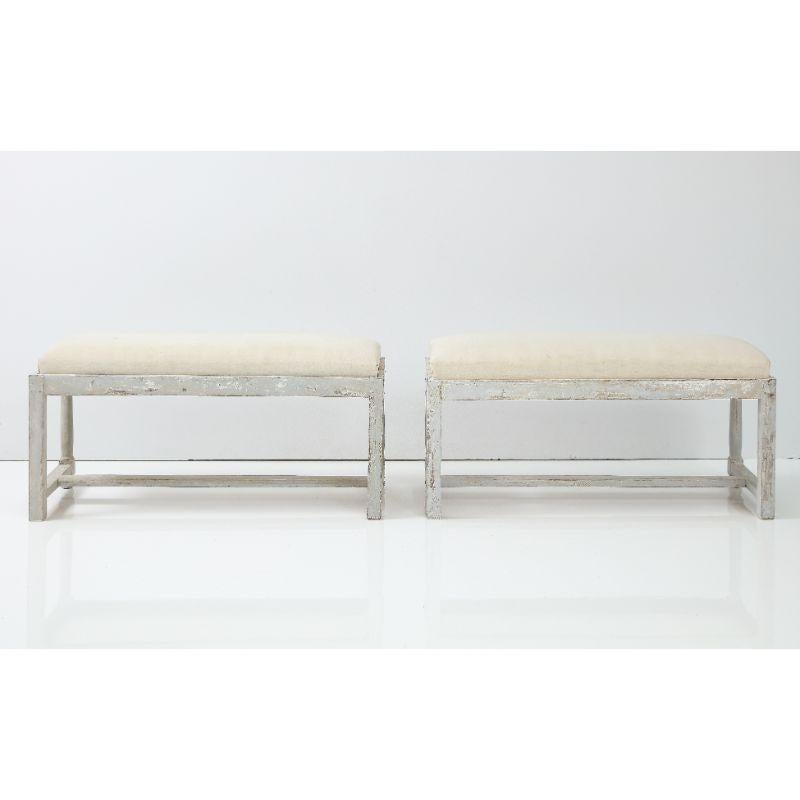 Pair of French Country Painted Benches 5