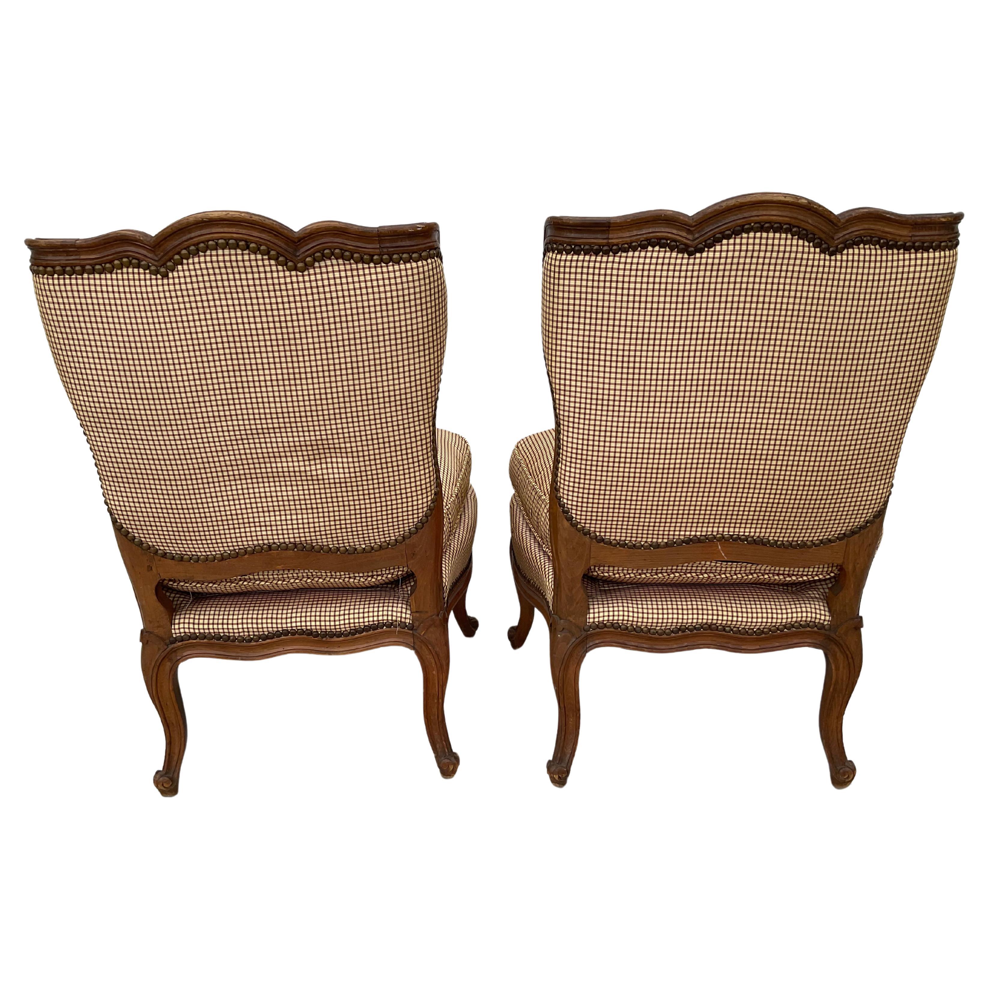 Textile Paire de fauteuils Country français en vente
