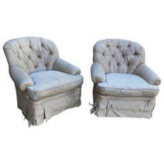 Pair of French Country Upholstered Armchairs