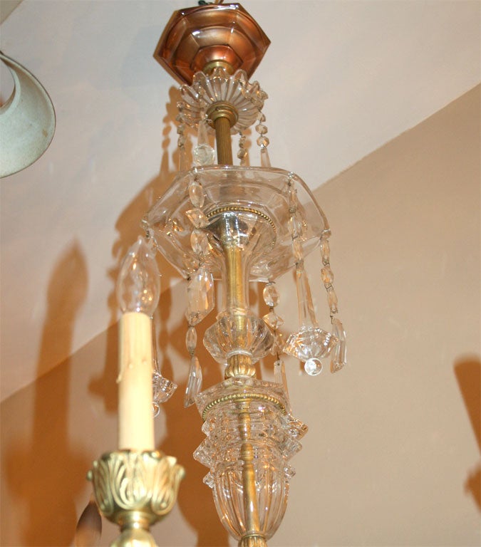 Pair of French Crystal and Gilt Bronze Chandeliers, Sold Individually For Sale 5