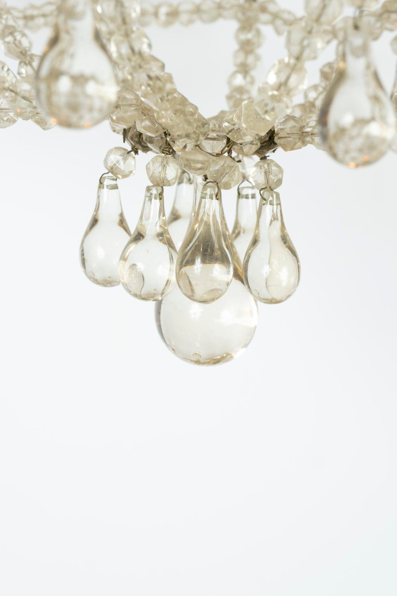 Pair of French Crystal Basket Chandeliers 2