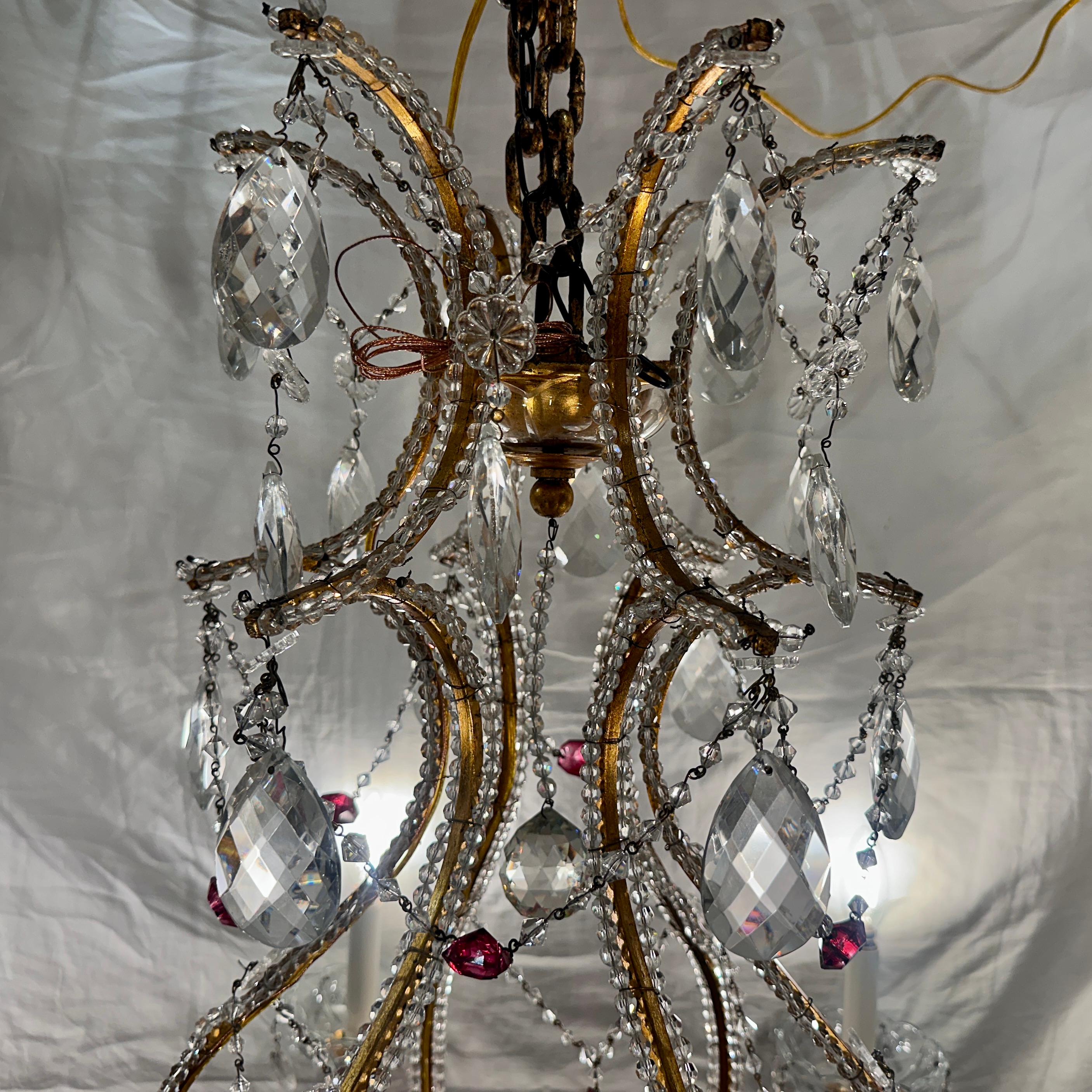 Coppia di lampadari francesi in cristallo, venduti singolarmente in vendita 5