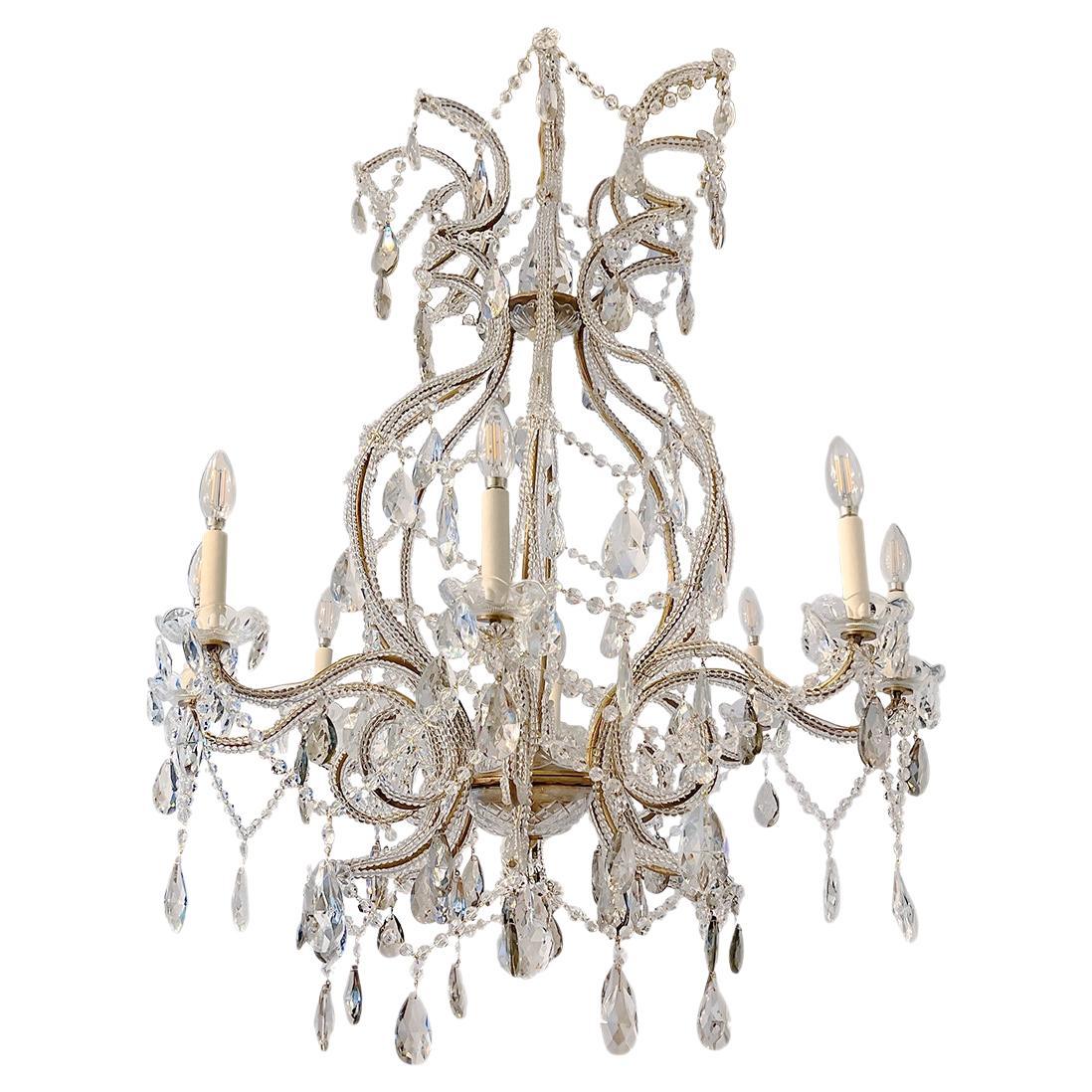 Coppia di lampadari francesi in cristallo, venduti singolarmente