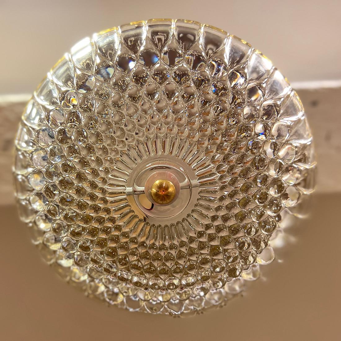 Pair of French Crystal Flush Mounts, Sold Individually For Sale 1