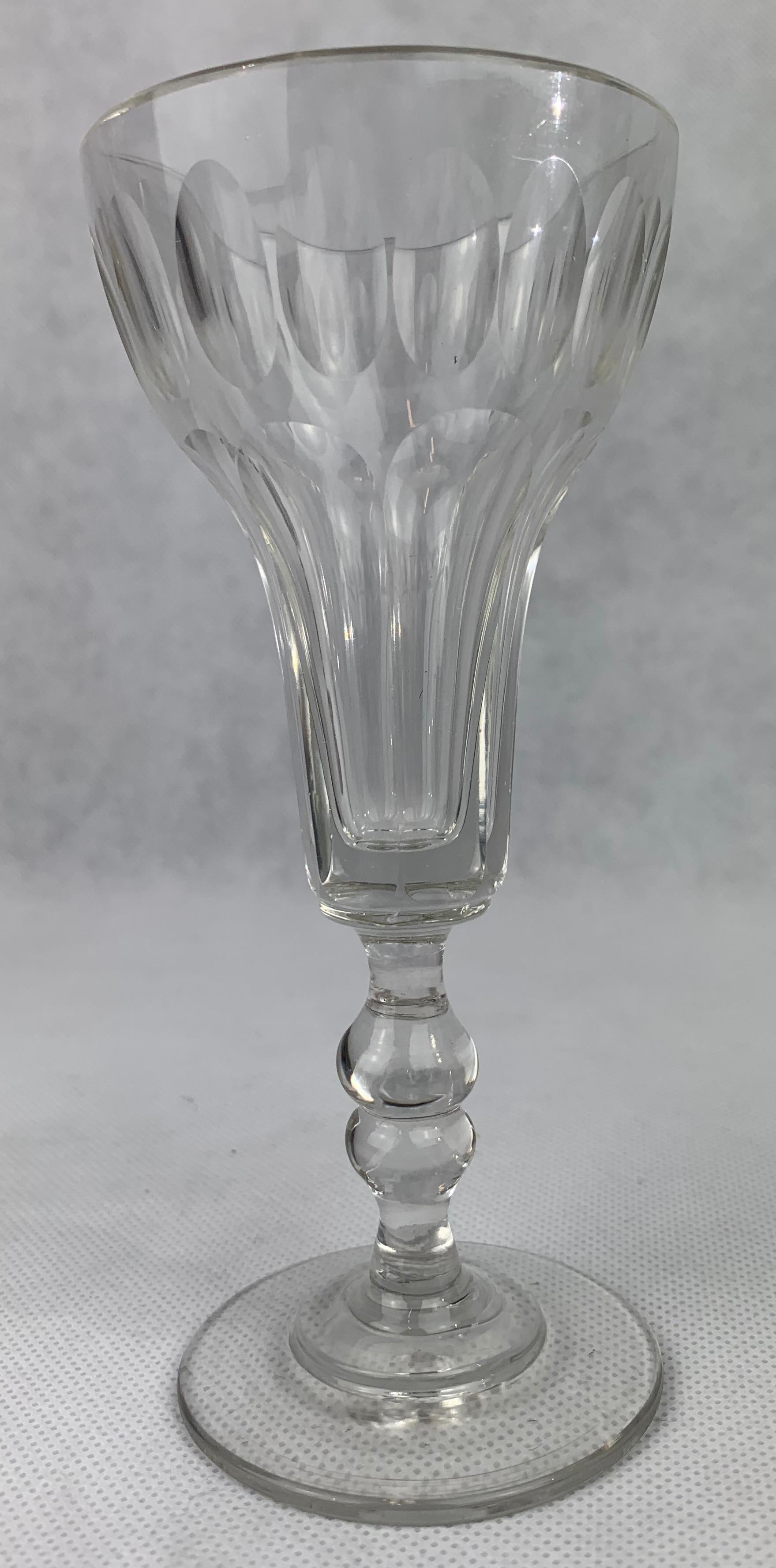 Napoleon III A Pair of French Hand Blown Slice Cut Crystal Flutes For Sale