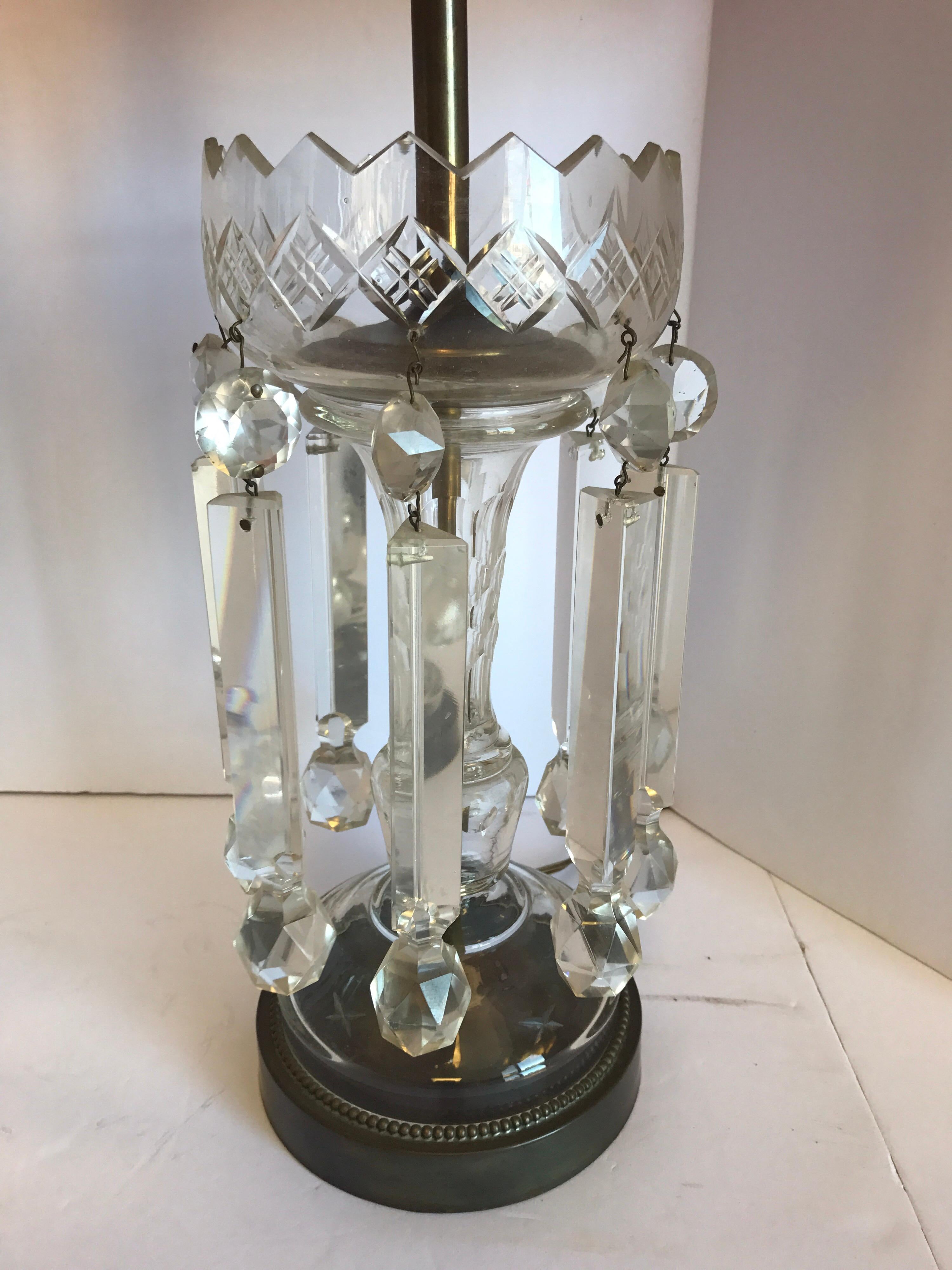 Guaranteed to make your home pop! A pair of matching French girandole crystal lamps.