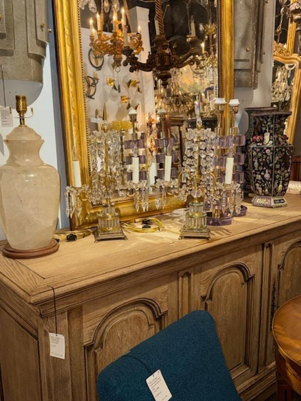 Par de Girándolas Francesas de Cristal en Bueno estado para la venta en Dallas, TX