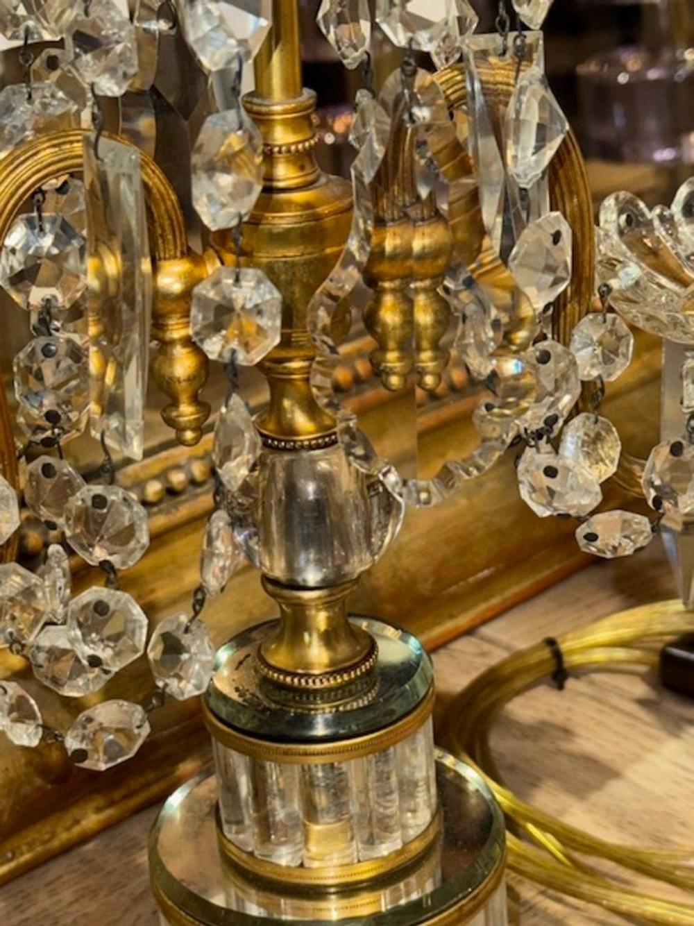 Par de Girándolas Francesas de Cristal en venta 1