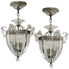Pair of French Crystal Lanterns, Sold Individually