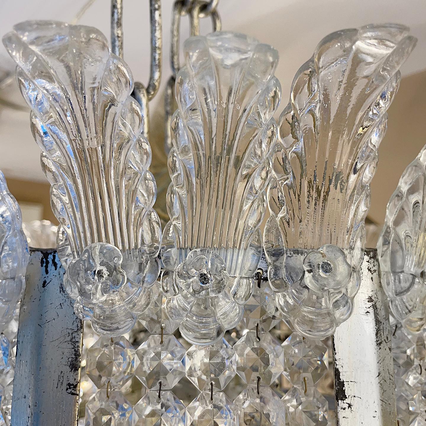 Pair of French Crystal Lanterns, Sold Individually In Good Condition For Sale In New York, NY
