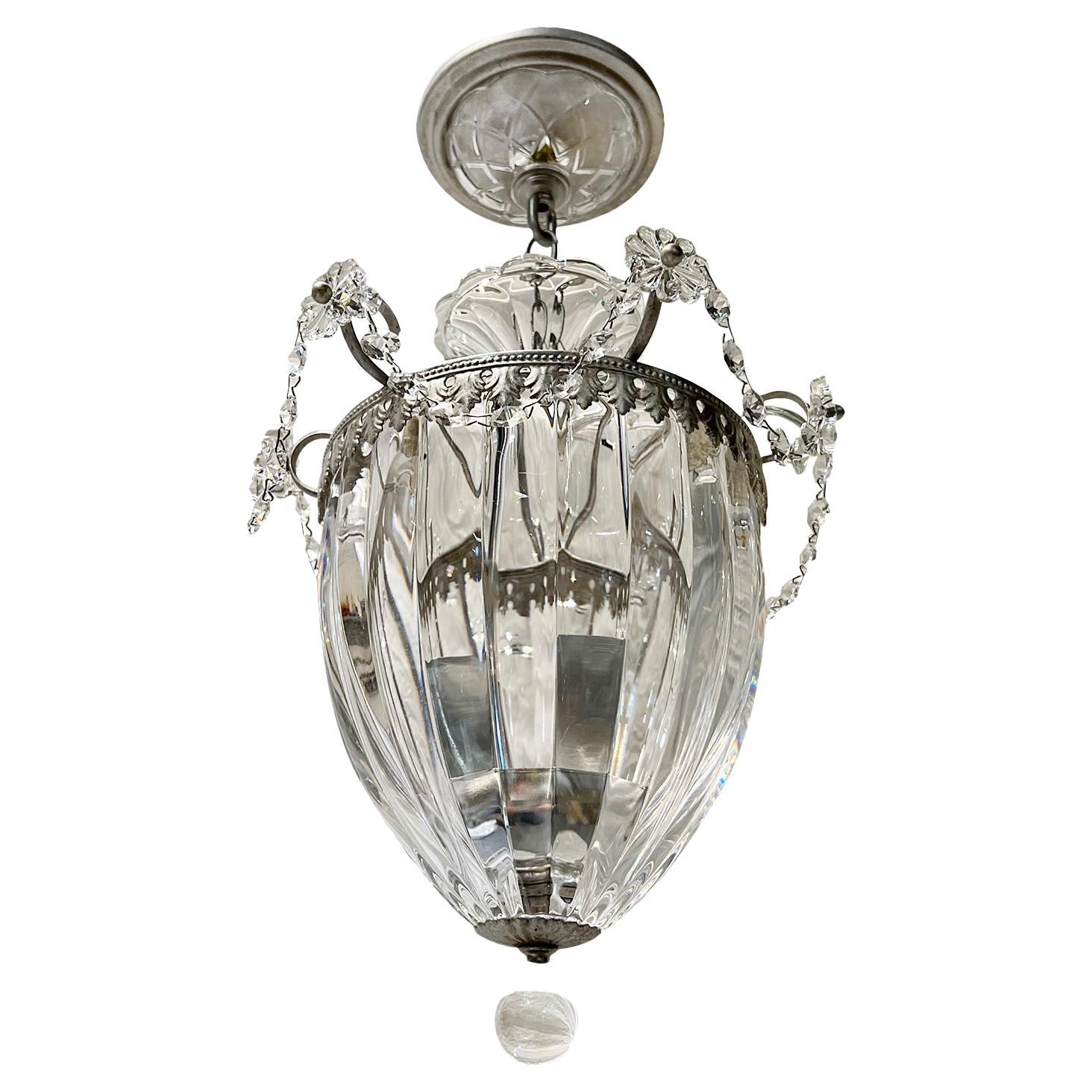 Pair of French Crystal Lanterns, Sold Individually For Sale