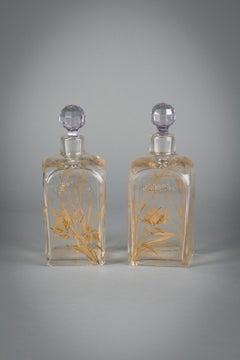 Pair of French Crystal Perfume Bottles, circa 1890