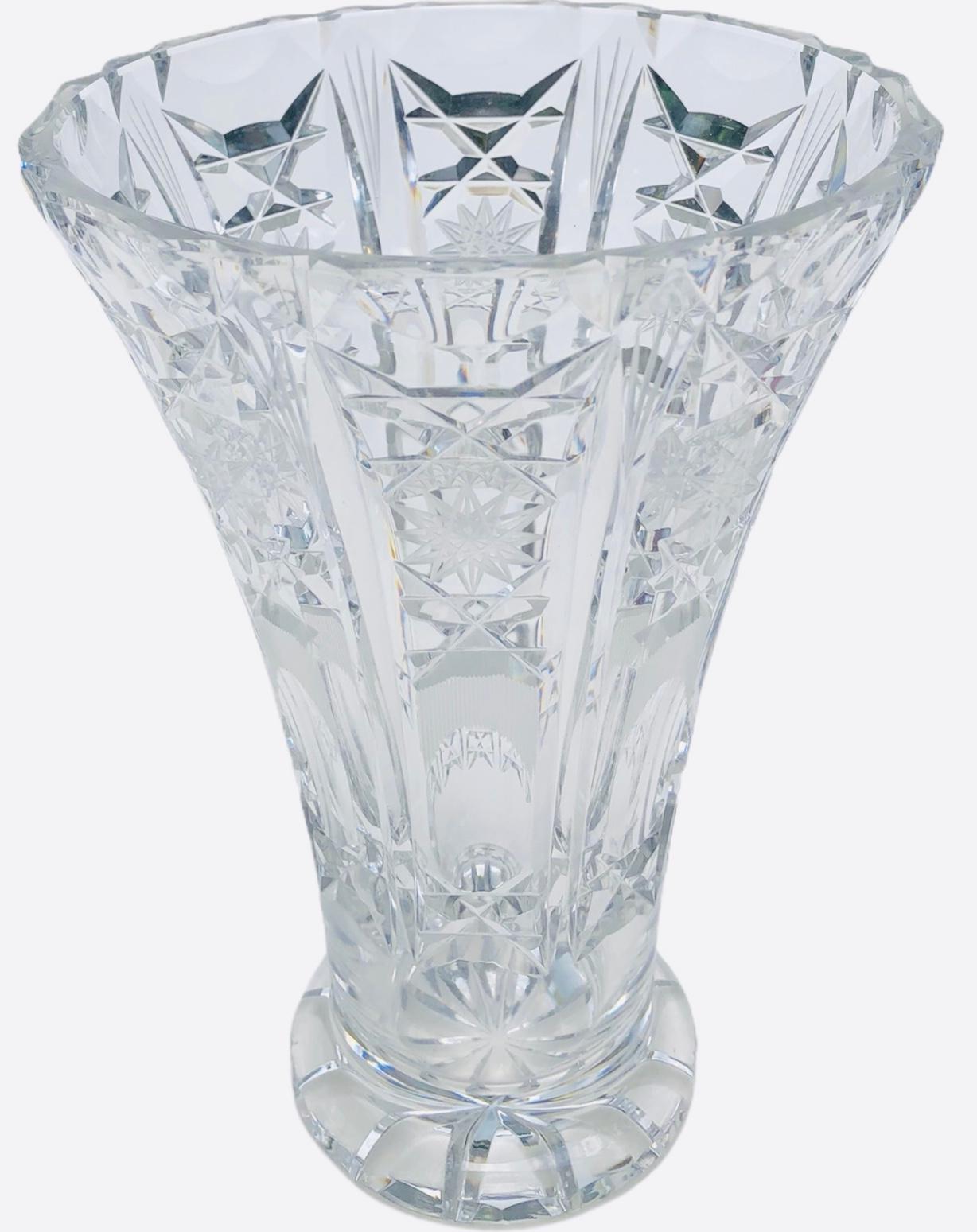 20th Century Pair of French Crystal Vases Attributed to Baccarat