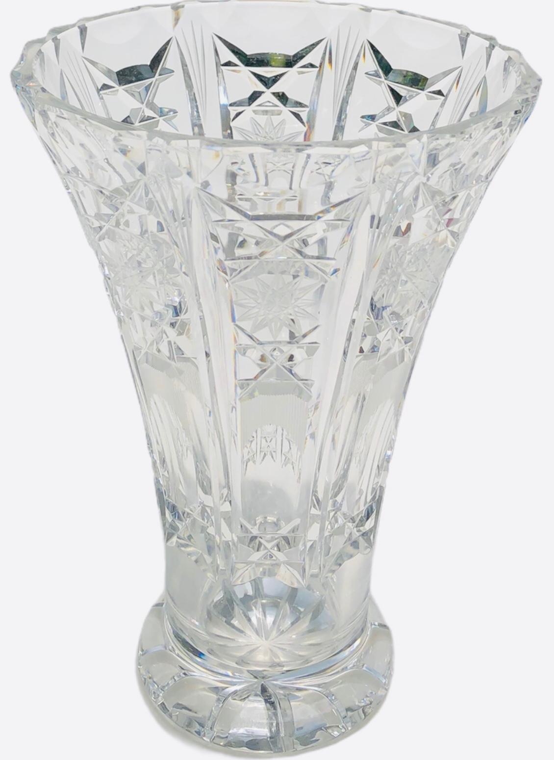 Pair of French Crystal Vases Attributed to Baccarat 1