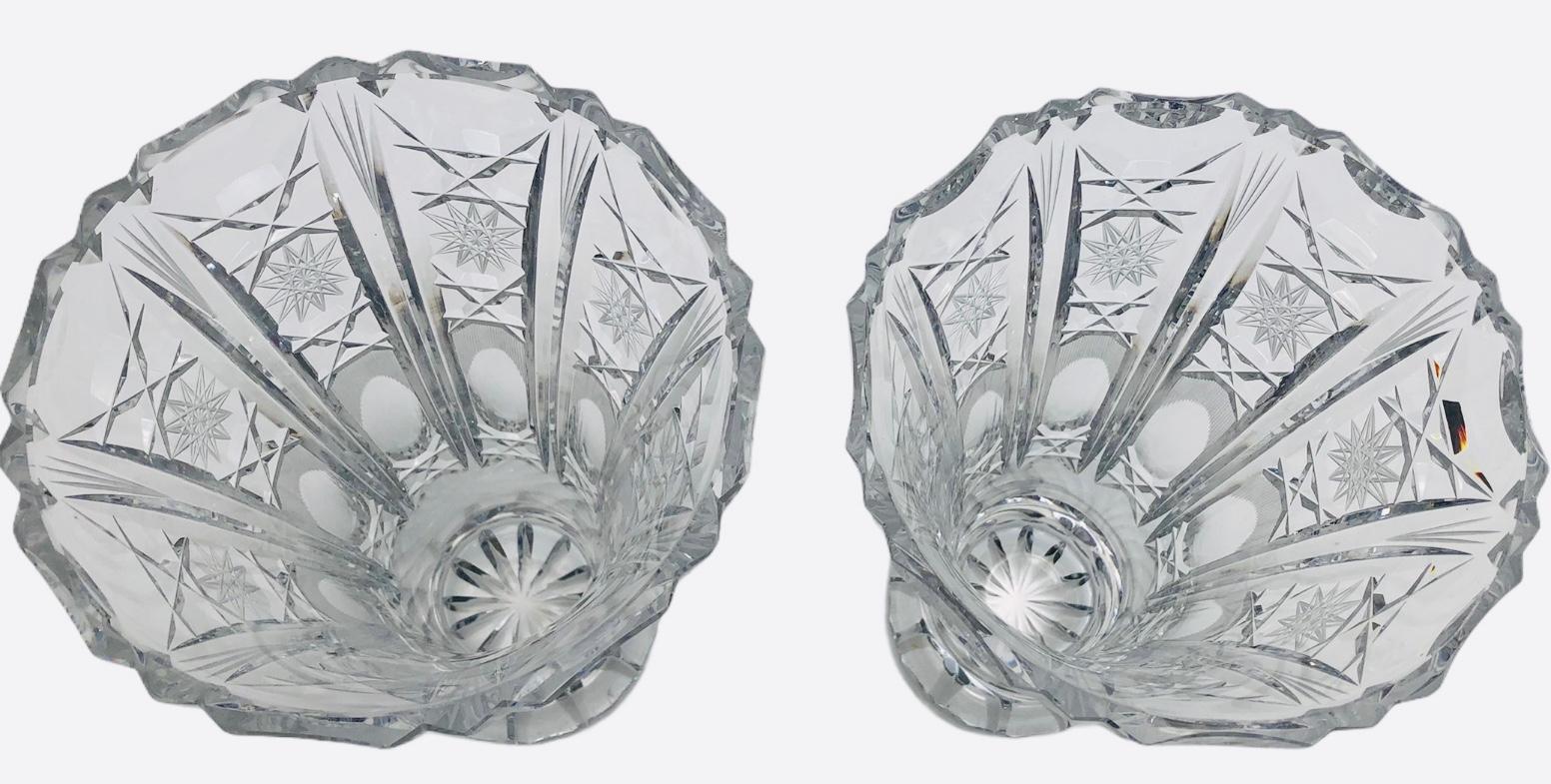 Pair of French Crystal Vases Attributed to Baccarat 2