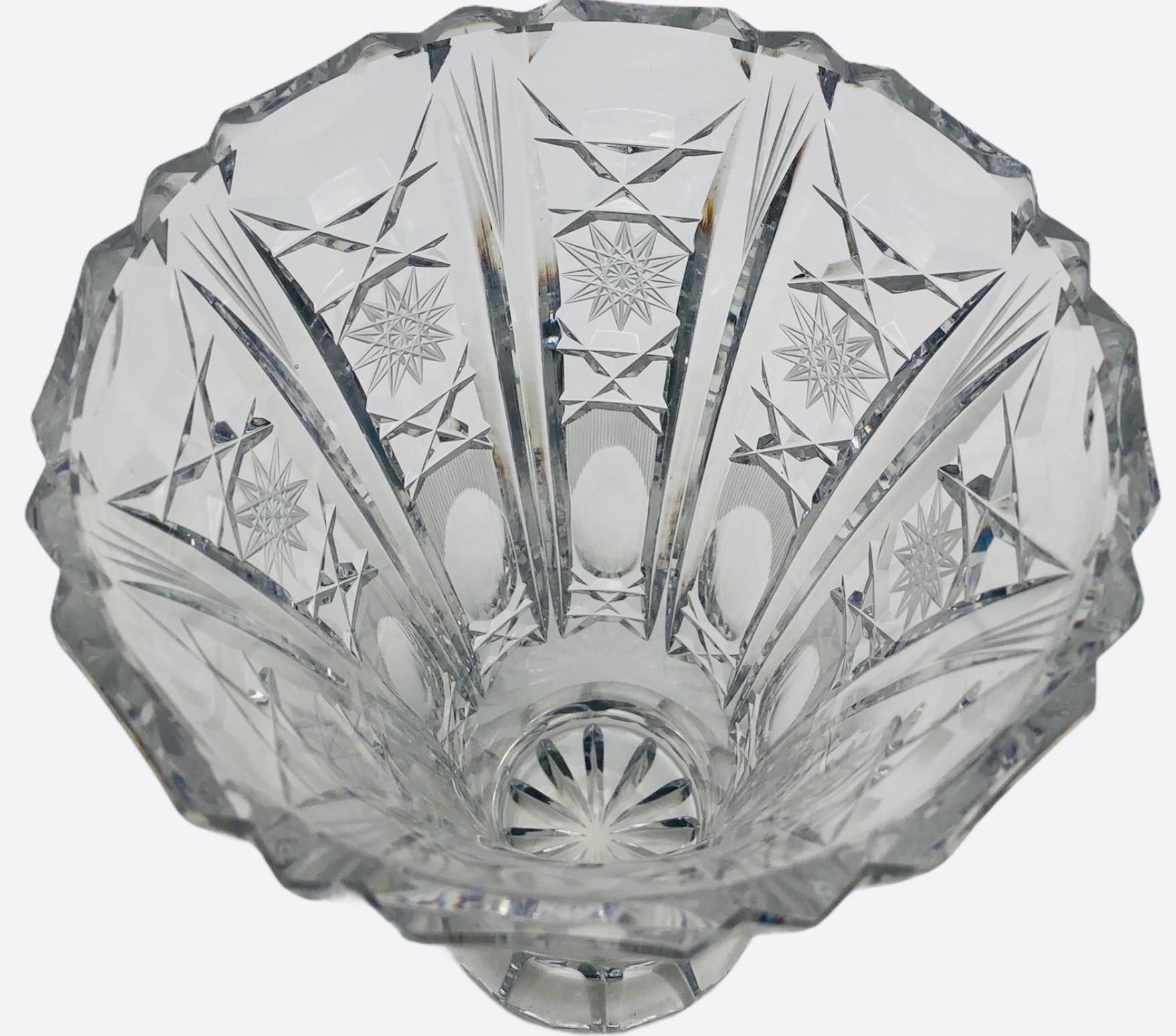 Pair of French Crystal Vases Attributed to Baccarat 4