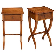 Pair of French Curule Directoire Side Tables