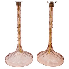 Pair of French Cut Crystal Lamps