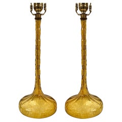 Pair of French Cut Glass Lamps