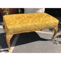 Pair of French Deco Giltwood Palm Leaf Leg Benches by Randy Esada