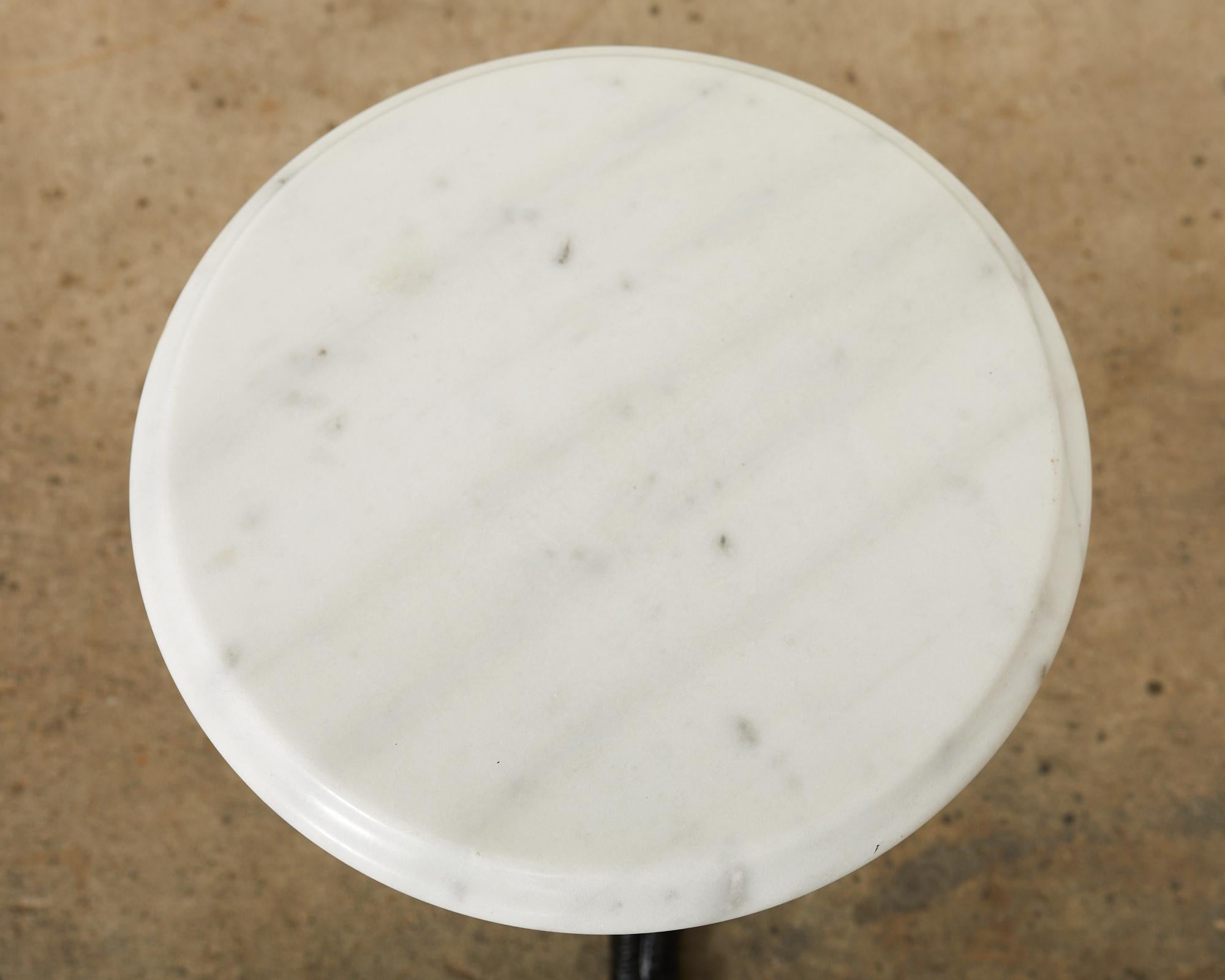 Pair of French Deco Marble Top Bistro Tables  10