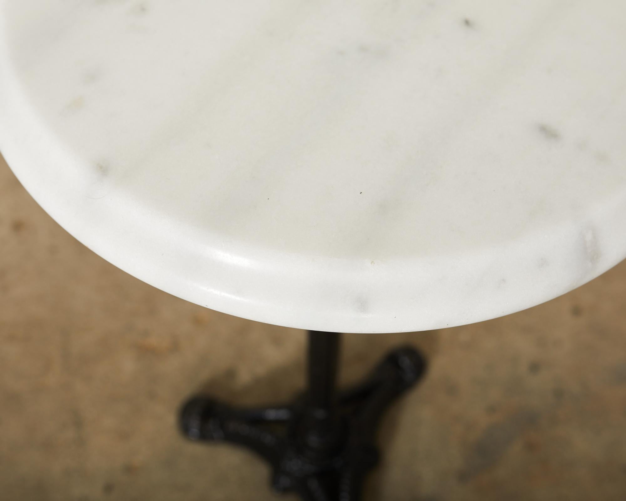 Pair of French Deco Marble Top Bistro Tables  11