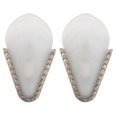 Pair of French Deco Shell-Form Wall Sconces, circa 1930