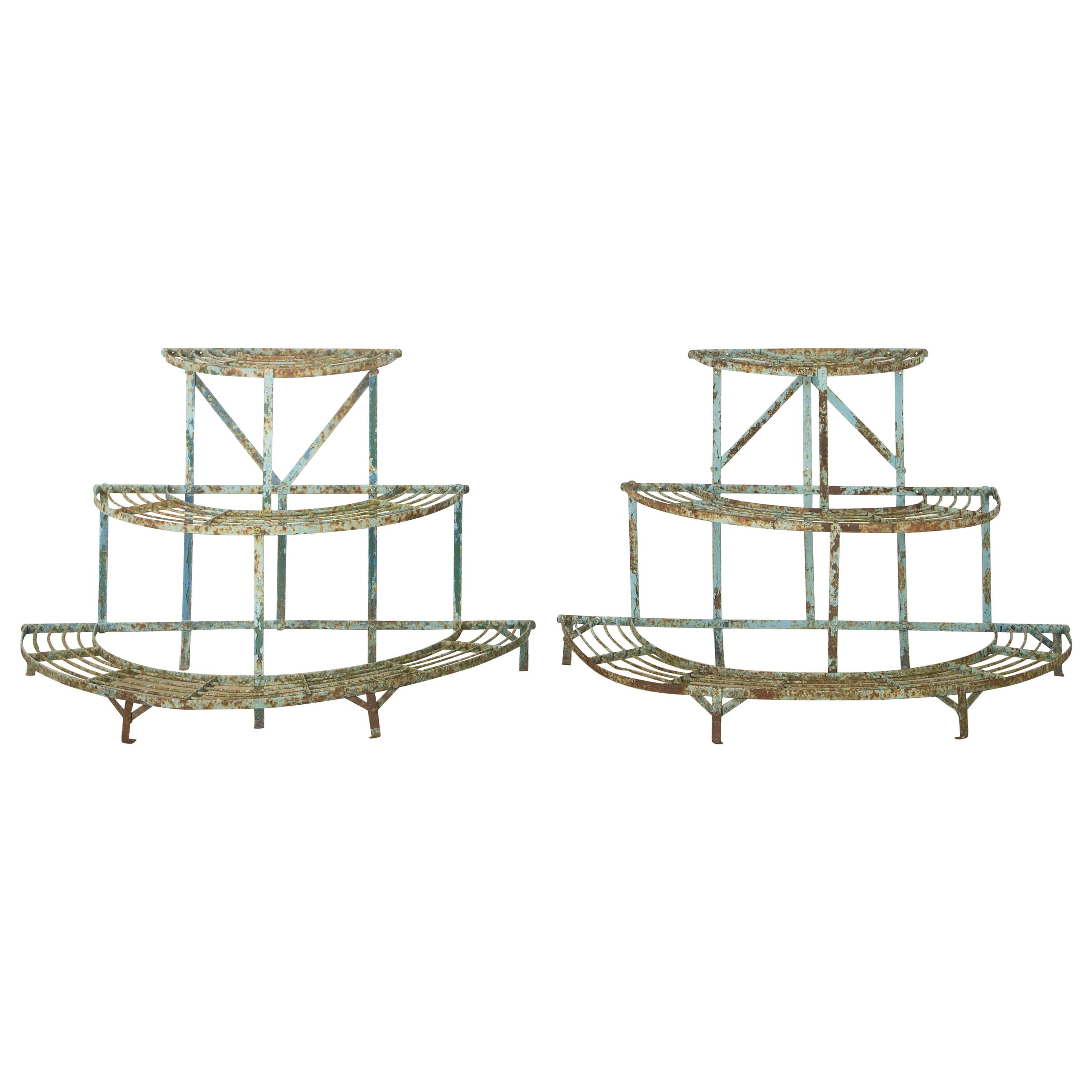 Pair of French Demilune Conservatory Stands